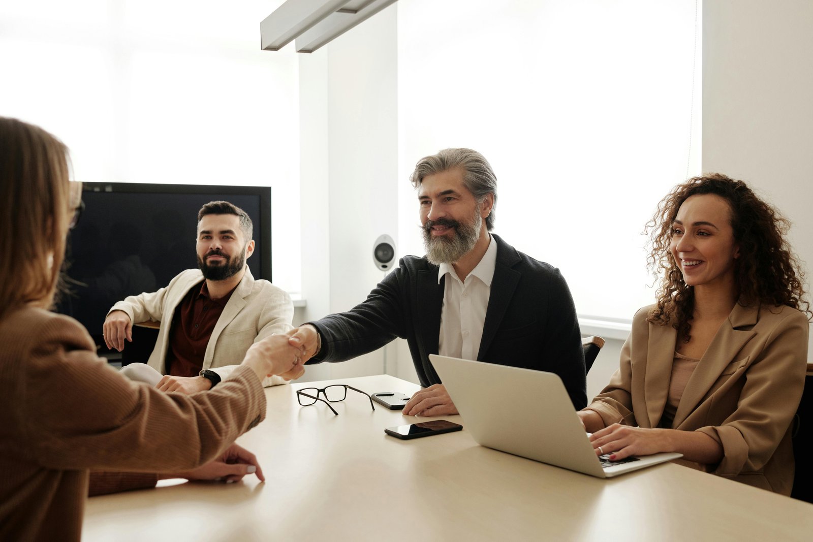 Loan advisor meeting a client